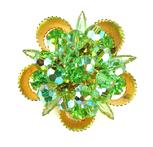 DeLizza & Elster Juliana Green Rhinestone and Faceted Dangle Beads Brooch
