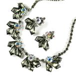 DeLizza and Elster Juliana Gray Frosted Kite Stones Necklace and Earrings
