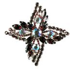 DeLizza and Elster Juliana Red and AB Rhinestone Brooch 