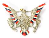 Coro Rhinestone and Enamel Eagle Pin