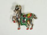 Enameled Carousel Horse Brooch